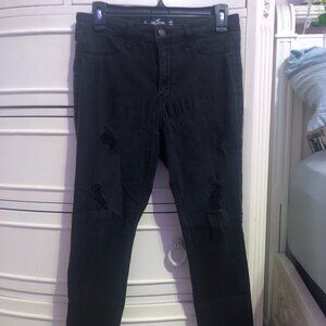 Hollister 9S Ripped Black High-Rise Jean Leggings